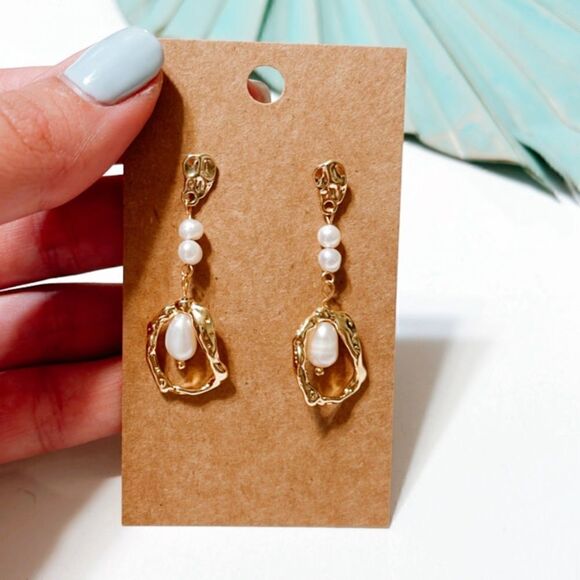 Pearl drop earrings S171 - Picture 1 of 3